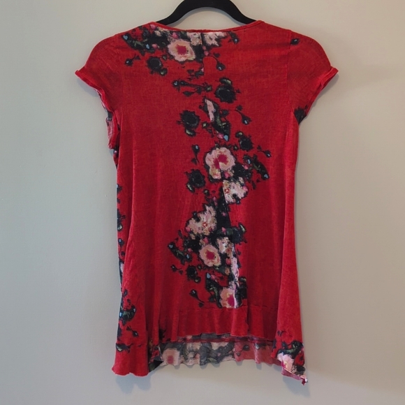 Weston Wear cap sleeve floral tee large - Picture 2 of 6